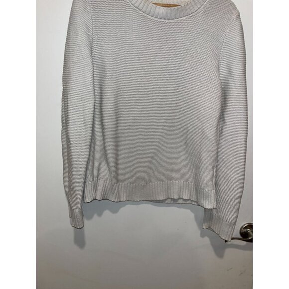 J.Crew Womens Medium White Cotton Blend Crewneck Sweater - Picture 3 of 8